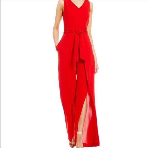 ANTONIO MELANI Pants - NWT Antonio Melani Sleeveless Fitz Jumpsuit Red Women's Size 6